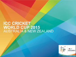 ICC CRICKET WORLD CUP 2015 - Cutting Edge Events Pvt. Ltd.