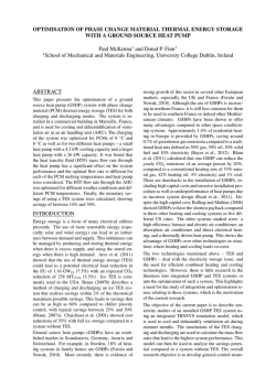 Optimisation Of Phase Change Material Thermal Energy Storage