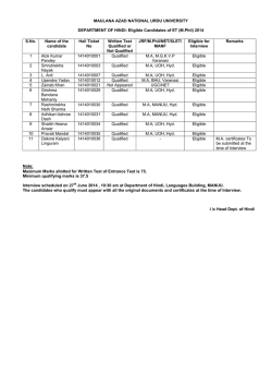 Result Sheet of M.Phil Entrance Test 2014