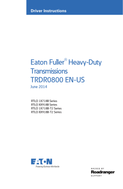 Eaton Fuller® Heavy-Duty Transmissions TRDR0800