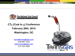 CTχ (Coal to χ) Conference February 26th, 2014 Washington, DC
