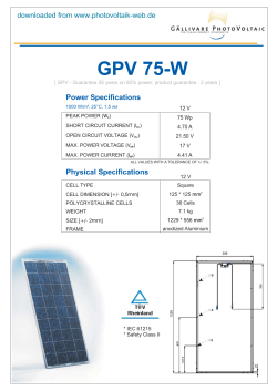 GPV 75-W Power Specifications - Photovoltaik
