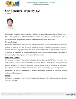 Shri Upendra Tripathy, IAS - Solar Energy Corporation of India (SECI)