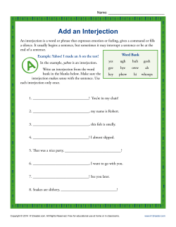 Add an Interjection | 5th Grade Grammar Worksheets