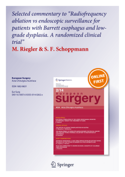 Selected commentary to &ldquo;Radiofrequency ablation vs endoscopic