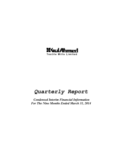 Quarterly Report Mar. 2014 - Gul Ahmed Textile Mills, Ltd