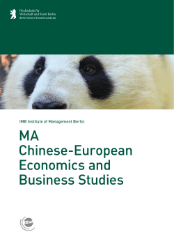 MA Chinese-European Economics and Business - WiWi