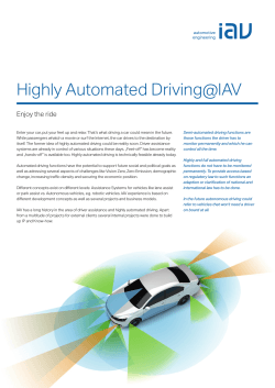 Highly Automated Driving@IAV