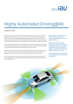 Highly Automated Driving@IAV