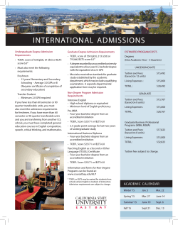 INTERNATIONAL ADMISSIONS - California State University, East Bay