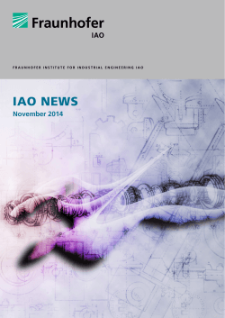 IAO News - am Fraunhofer IAO