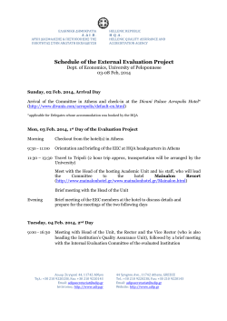 Schedule of the External Evaluation Project
