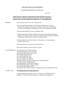 Special Executive Council Minutes for 13th October 2014