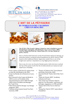 Brochure "Professional pastry certificate"