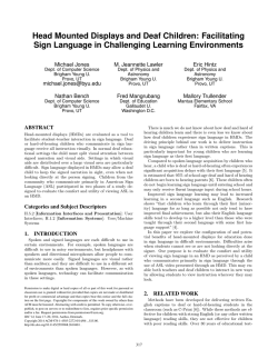Head Mounted Displays and Deaf Children: Facilitating
