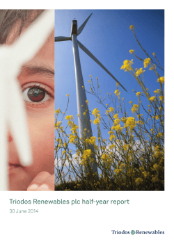 Triodos Renewables Half Year Report 2014