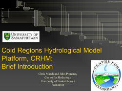 Cold Regions Hydrological Model (CRHM) overview