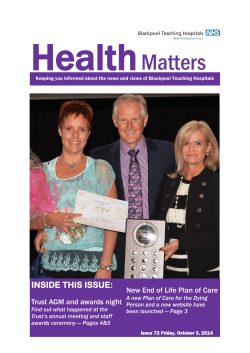 Issue 72 - Blackpool, Fylde and Wyre Hospitals NHS Foundation Trust