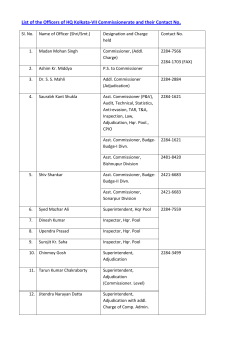 List of the Officers of HQ Kolkata