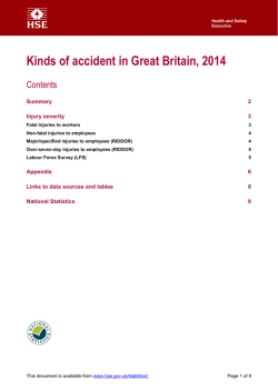 injury kinds - Health and Safety Executive