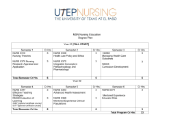 Master Degree Plan - UTEP School of Nursing