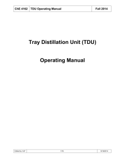 TDU Operating Manual - LSU Unit Operations Lab