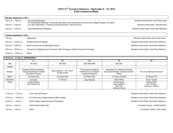CCFC 21st Annual Conference - September 8 &ndash; 10, 2014 Draft