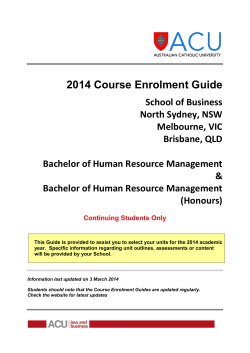 Bachelor of HRM - Students - Australian Catholic University