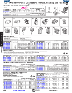 HARTING Han&reg; Power Connectors, Frames, Housing and Hoods