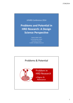 Problems and Potential in HRD Research: A Design - 4