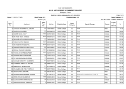 Camp Merit List - Before Admission [For AY 2014