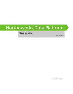 Hortonworks Data Platform - User Guides