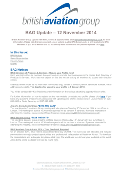 BAG Update – 12 November 2014