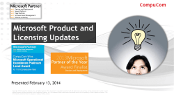 WebCast Deck - Microsoft Product and Licensing