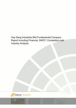 Hup Seng Industries Bhd Fundamental Company Report Including
