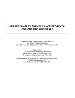 Herpes Simplex October 2014 - Ontario Hospital Association