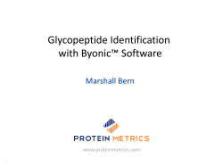 Glycopeptide Identification with Byonic™ Software
