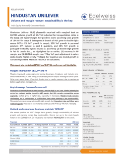 HINDUSTAN UNILEVER - Business Standard