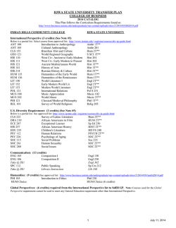 IOWA STATE UNIVERSITY TRANSFER PLAN