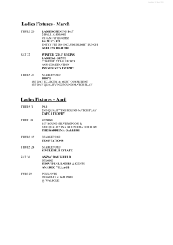 Ladies Fixtures - Denmark Country Club