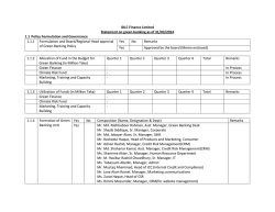 IDLC Finance Limited Statement on green banking as of 31/03/2014