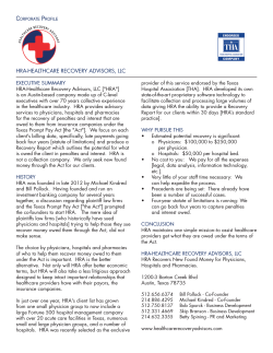 HRA-HEALTHCARE RECOVERY ADVISORS, LLC