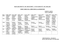 Time-Table for M.A. History I and III Semester