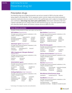 HSP Preventive Drug List Microsoft