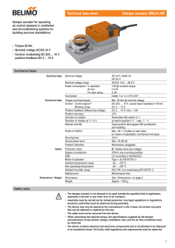 Technical data sheet Damper actuator SMU24-SR
