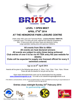 Meet Pack - City of Bristol Swimming Club
