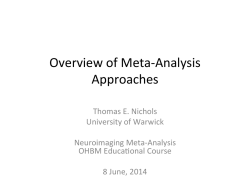 Overview of Meta-Analysis methods