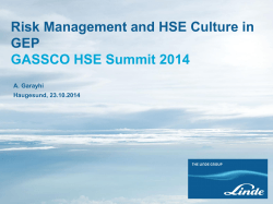 Risk management and HSE culture in construction of GEP