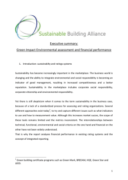 Green Impact Environmental assessment and financial