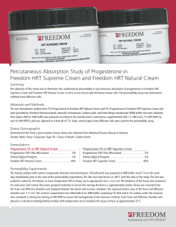 Percutaneous Absorption Study of Progesterone in Freedom HRT
